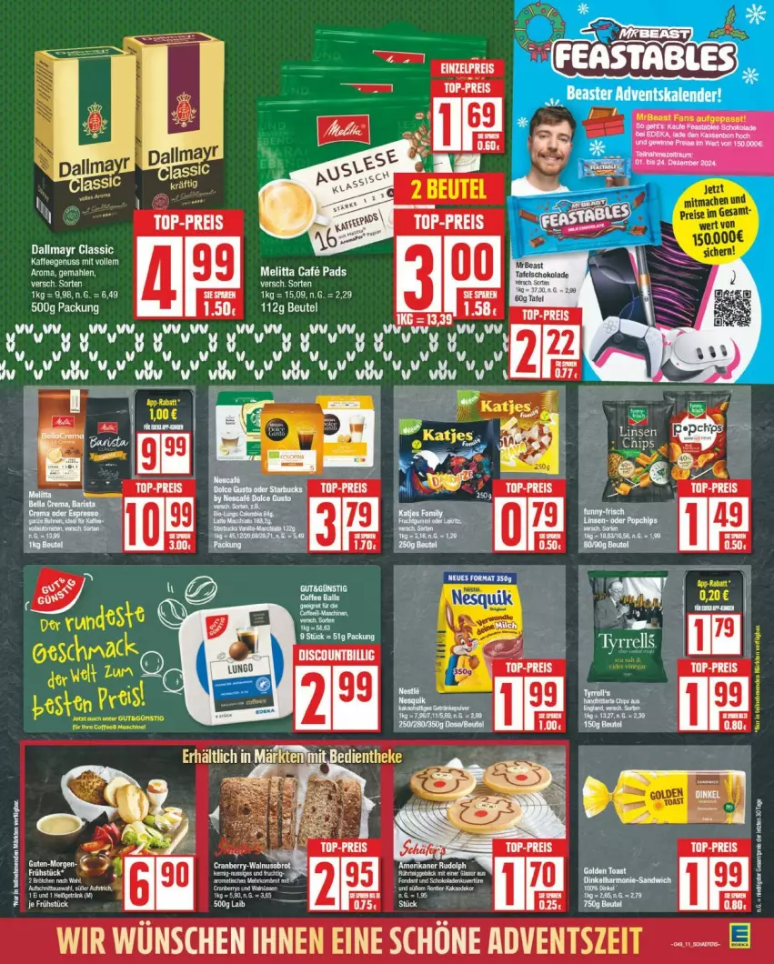 Aktueller Prospekt Edeka - Prospekte - von 02.12 bis 07.12.2024 - strona 11 - produkty: beutel, dallmayr, discount, eis, reis, tee, Ti, top-preis