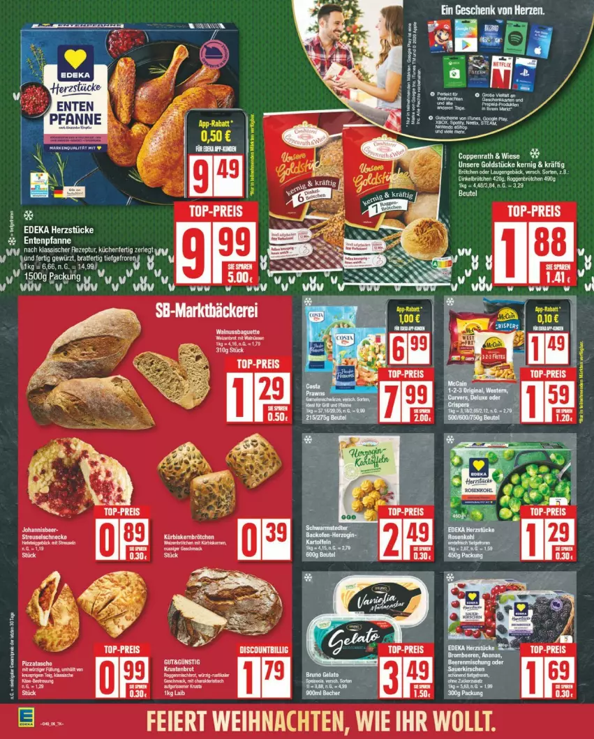 Aktueller Prospekt Edeka - Prospekte - von 02.12 bis 07.12.2024 - strona 6 - produkty: brötchen, deka, dinkelbrötchen, eier, eis, reis, roggenbrötchen, tee, top-preis