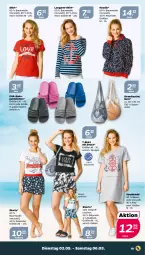 Gazetka promocyjna Netto - Woche 18 - Gazetka - ważna od 06.05 do 06.05.2023 - strona 19 - produkty: Bad, Bau, baumwolle, kleid, pantolette, pantoletten, Ria, shirt, shorts, shorty, strandtasche, Sweatkleid, T-Shirt, Tasche, taschen, Ti, wolle