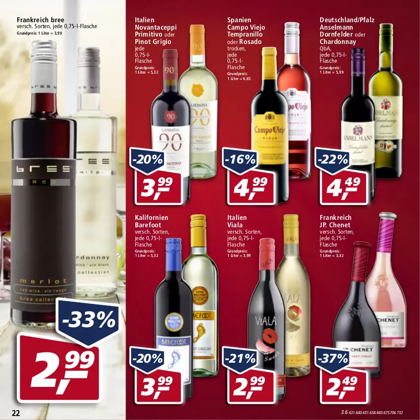 Aktueller Prospekt Real - Real Handzettel - von 10.01 bis 15.01.2022 - strona 22 - produkty: bree, campo viejo, chardonnay, dornfelder, eis, flasche, Pinot, pinot grigio, primitivo, reis, tempranillo, Ti