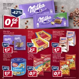 Gazetka promocyjna Real - Real Handzettel - Gazetka - ważna od 15.01 do 15.01.2022 - strona 16 - produkty: beutel, chips, crunchips, eis, erdnüsse, haselnuss, jumbo, keks, kekse, lorenz, Manner, milch, milka, milka schokolade, nuss, Pick Up!, reis, schnitten, schoko, schokolade, snack, Ti, ültje, ültje erdnüsse