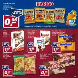 Gazetka promocyjna Real - Real Handzettel - Gazetka - ważna od 15.01 do 15.01.2022 - strona 17 - produkty: beutel, choco crossies, crossies, duplo, eis, erdnuss, ferrero, frucht, fruchtgummi, haribo, kakao, karamell, Kinder, kinder bueno, kinder riegel, Lakritz, nestlé, nuss, oder lakritz, pom-bär, reis, riegel