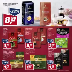 Gazetka promocyjna Real - Real Handzettel - Gazetka - ważna od 15.01 do 15.01.2022 - strona 18 - produkty: bohne, bohnen, café royal, caffè crema, Cap, cappuccino, cin, crema pads, dallmayr, dallmayr capsa, eduscho, eis, espresso, intenso, jacobs, Jacobs Crema, kaffee, löslicher kaffee, oder espresso, reis, Ti