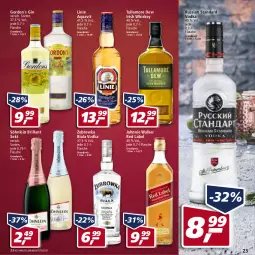 Gazetka promocyjna Real - Real Handzettel - Gazetka - ważna od 15.01 do 15.01.2022 - strona 23 - produkty: aqua, aquavit, brillant sekt, eis, flasche, gin, gordon, irish whiskey, johnnie walker, reis, russian standard, sekt, söhnlein, söhnlein brillant, tullamore, tullamore dew, vodka, whiskey