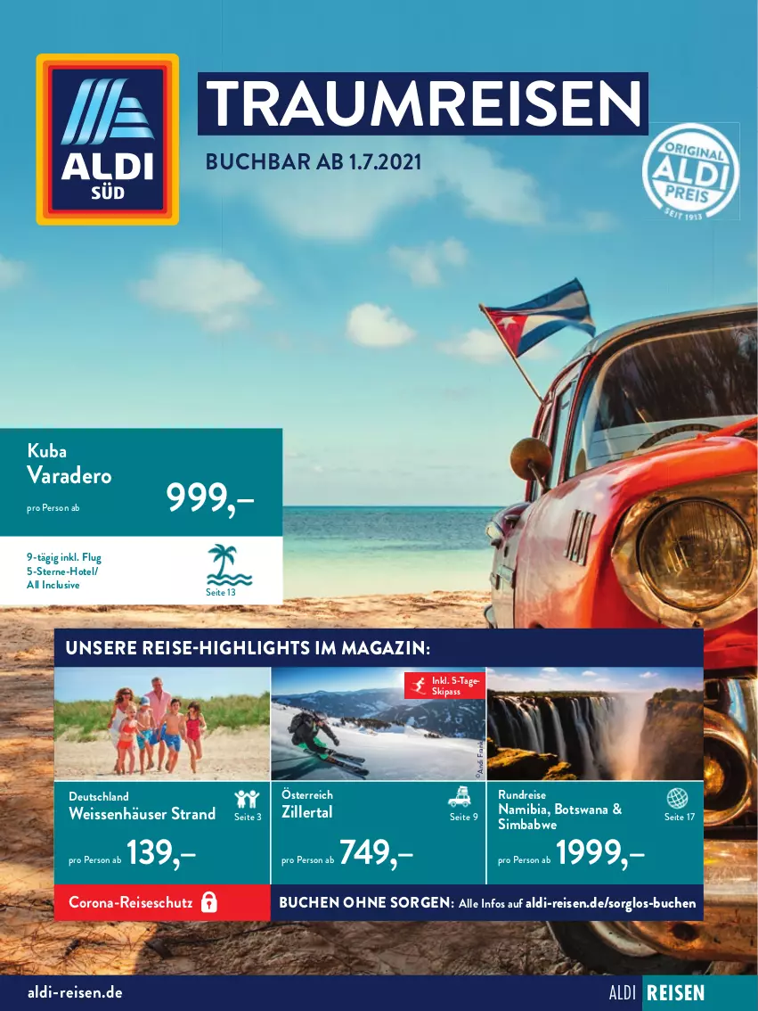 Aktueller Prospekt AldiSud - ALDI Reisen - von 01.07 bis 31.07.2021 - strona 1