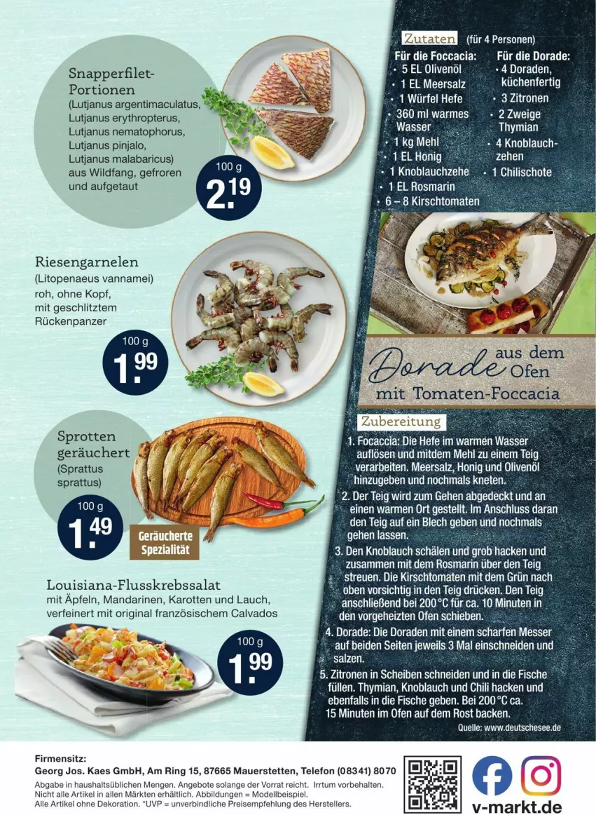 Aktueller Prospekt Vmarkt - Prospekte - von 07.08 bis 20.08.2025 - strona 2 - produkty: ACC, alle artikel ohne dekoration, angebot, angebote, auer, chili, dekoration, dell, Dorade, eis, elle, filet, fisch, fische, Flusskrebssalat, Focaccia, garnelen, gin, Hefe, kaes, karotten, kirsch, knoblauch, Krebs, küche, Küchen, mac, mandarine, mandarinen, meersalz, mehl, messer, Mode, Ofen, reis, riesengarnelen, ring, rosmarin, salat, salz, Sprotten, telefon, teller, Ti, tomate, tomaten, wasser, Wild, würfel, zitrone, zitronen, ZTE