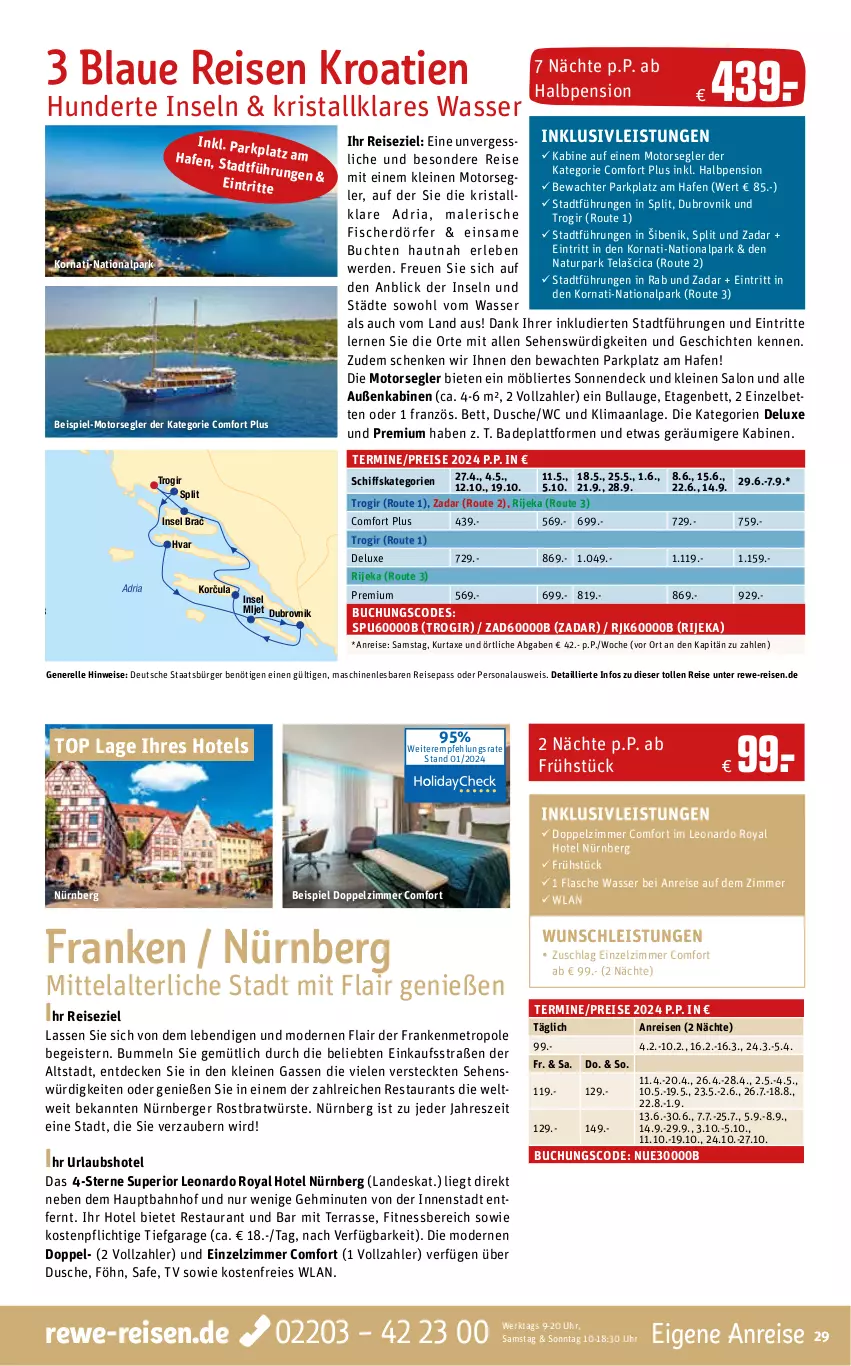 Aktueller Prospekt Rewe Reisen - Reiseprospekt - von 26.01 bis 23.02.2024 - strona 29 - produkty: axe, Bad, Berger, bett, Betten, buch, decke, dusche, eis, elle, erde, Etagenbett, fisch, fische, Fischer, flasche, inklusivleistungen, korn, kurtaxe, leine, leonardo, Metro, Mode, natur, nürnberger, Persona, reis, rel, Ria, Ti, uhr, wasser