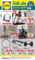 Gazetka promocyjna Lidl - Wochen-Highlights im Onlineshop - Gazetka - ważna od 07.01 do 07.01.2024 - strona 1 - produkty: angebot, angebote, crivit, eis, elle, erde, Laufen, LG, messer, ndk, Push-up, reifen, reis, rel, Roller, Schal, Schale, telefon, Ti, Trampolin, uhr