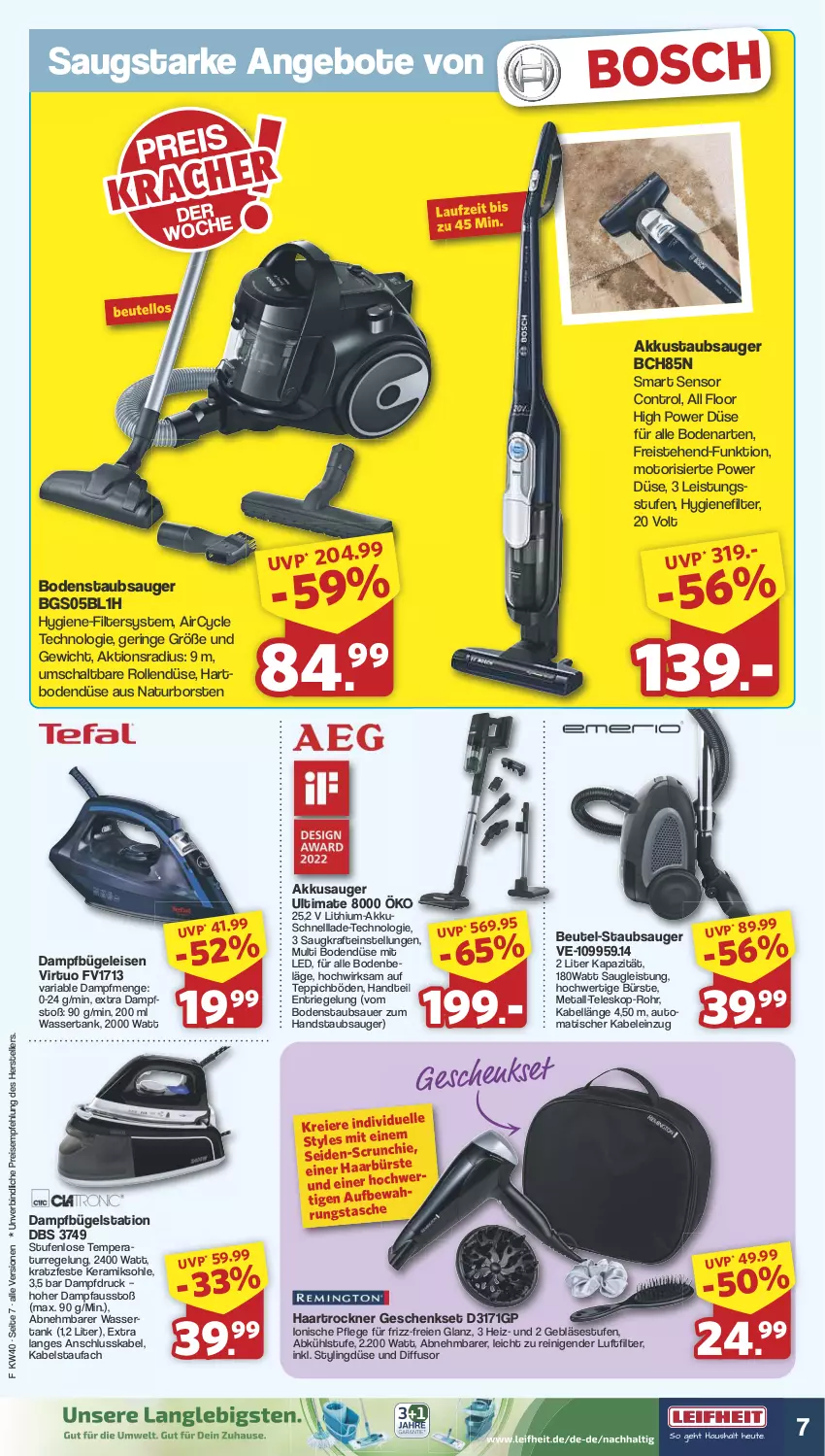 Aktueller Prospekt Famila - Prospekte - von 30.09 bis 05.10.2024 - strona 7 - produkty: akku, angebot, angebote, auer, auto, beutel, bodenstaubsauger, bügel, Bügeleisen, Bügelstation, bürste, dampfbügeleisen, dampfbügelstation, eier, eis, elle, geschenkset, haartrockner, handstaubsauger, hygienefilter, kraft, natur, Pfau, reis, Ria, riegel, ring, Schal, staubsauger, Tasche, Teleskop, teller, teppich, Ti, tisch, Trockner, wasser, wassertank