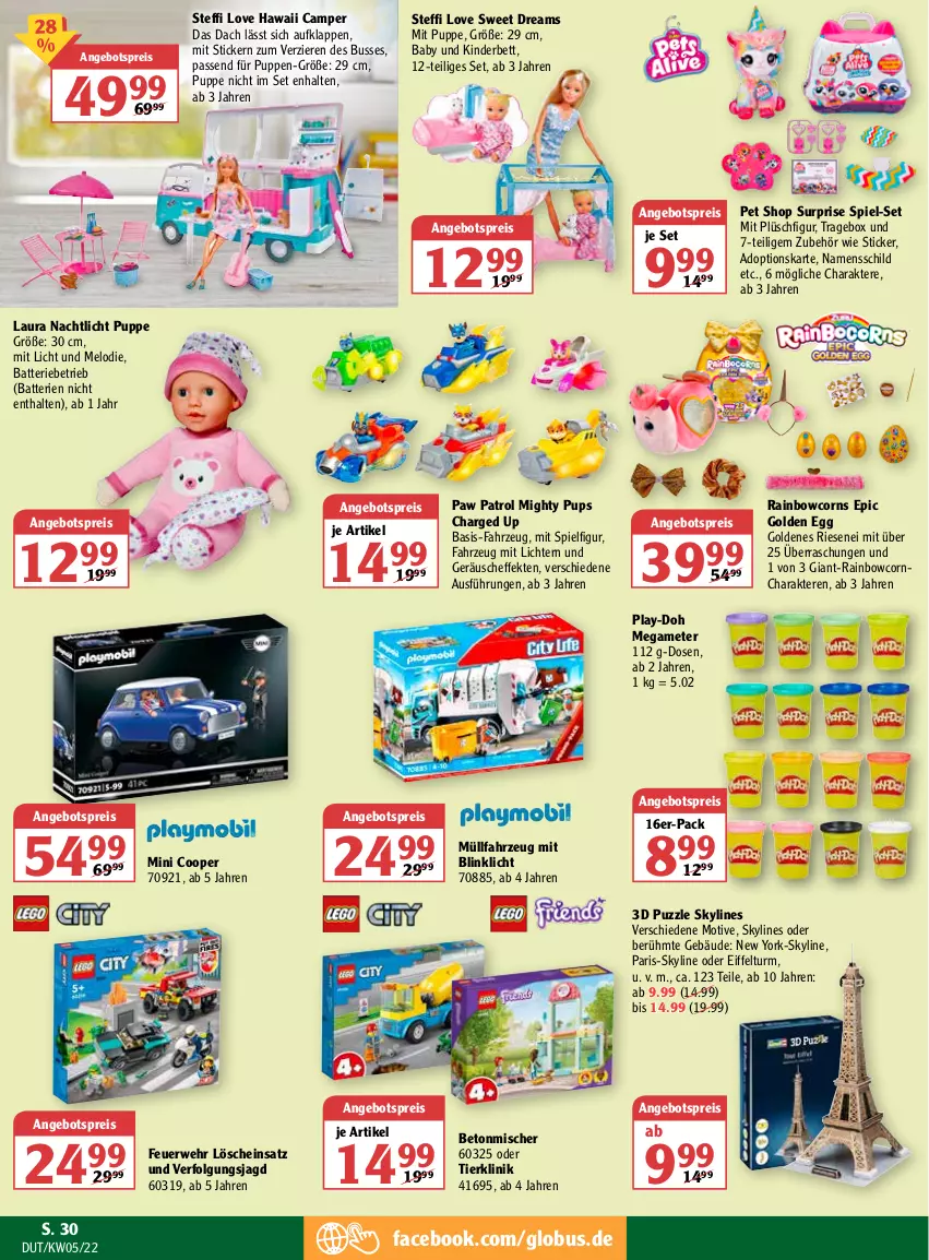 Aktueller Prospekt Globus - Prospekte - von 31.01 bis 05.02.2022 - strona 34 - produkty: angebot, angebotspreis, batterie, batterien, bett, eis, Kinder, Kinderbett, LG, Nachtlicht, Paw Patrol, Play-Doh, Plüsch, Puppe, Puzzle, reis, rwe, Ti, Yo