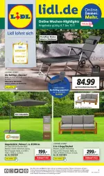 Gazetka promocyjna Lidl - Wochen-Highlights im Onlineshop - Gazetka - ważna od 10.07 do 10.07.2022 - strona 1 - produkty: ampelschirm, angebot, angebote, erde, Holz, Liege, natur, ndk, Rauch, Ria, rückenlehne, schutzhülle, Ti, uv-schutz