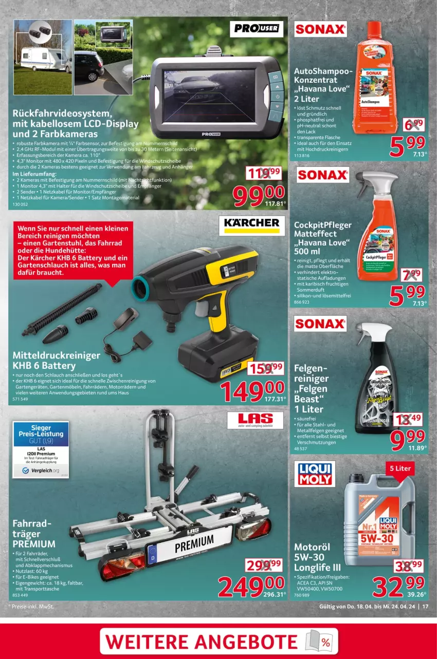 Aktueller Prospekt Selgros - Non Food - von 18.04 bis 24.04.2024 - strona 17 - produkty: Fahrrad, Garten, gartenschlauch, gartenstuhl, Kärcher, karcher, leine, Rauch, schlauch, stuhl