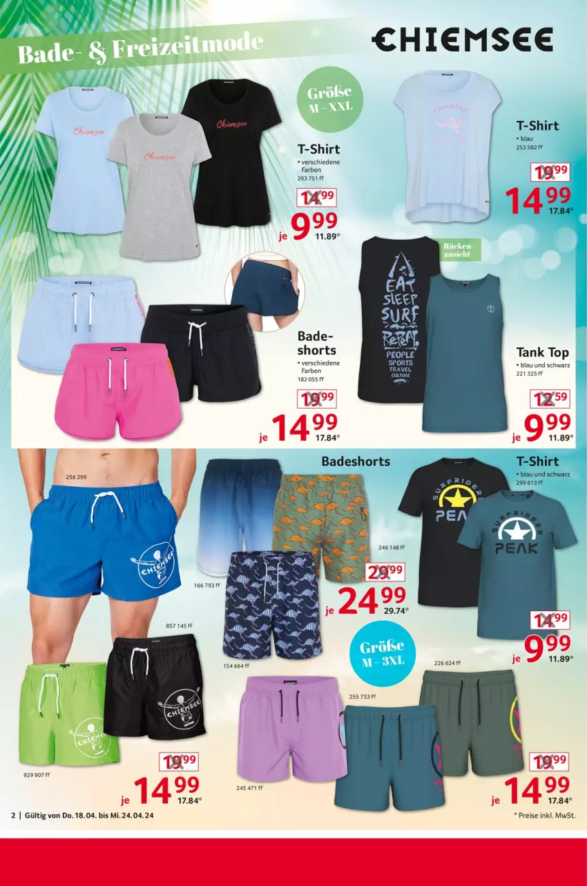 Aktueller Prospekt Selgros - Non Food - von 18.04 bis 24.04.2024 - strona 2 - produkty: Bad, eis, reis, shirt, shorts, T-Shirt, Ti