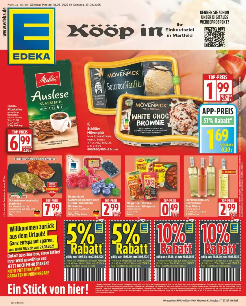 Aktueller Prospekt Edeka - Prospekte - von 18.08 bis 23.08.2025 - strona 1 - produkty: deka, Ti