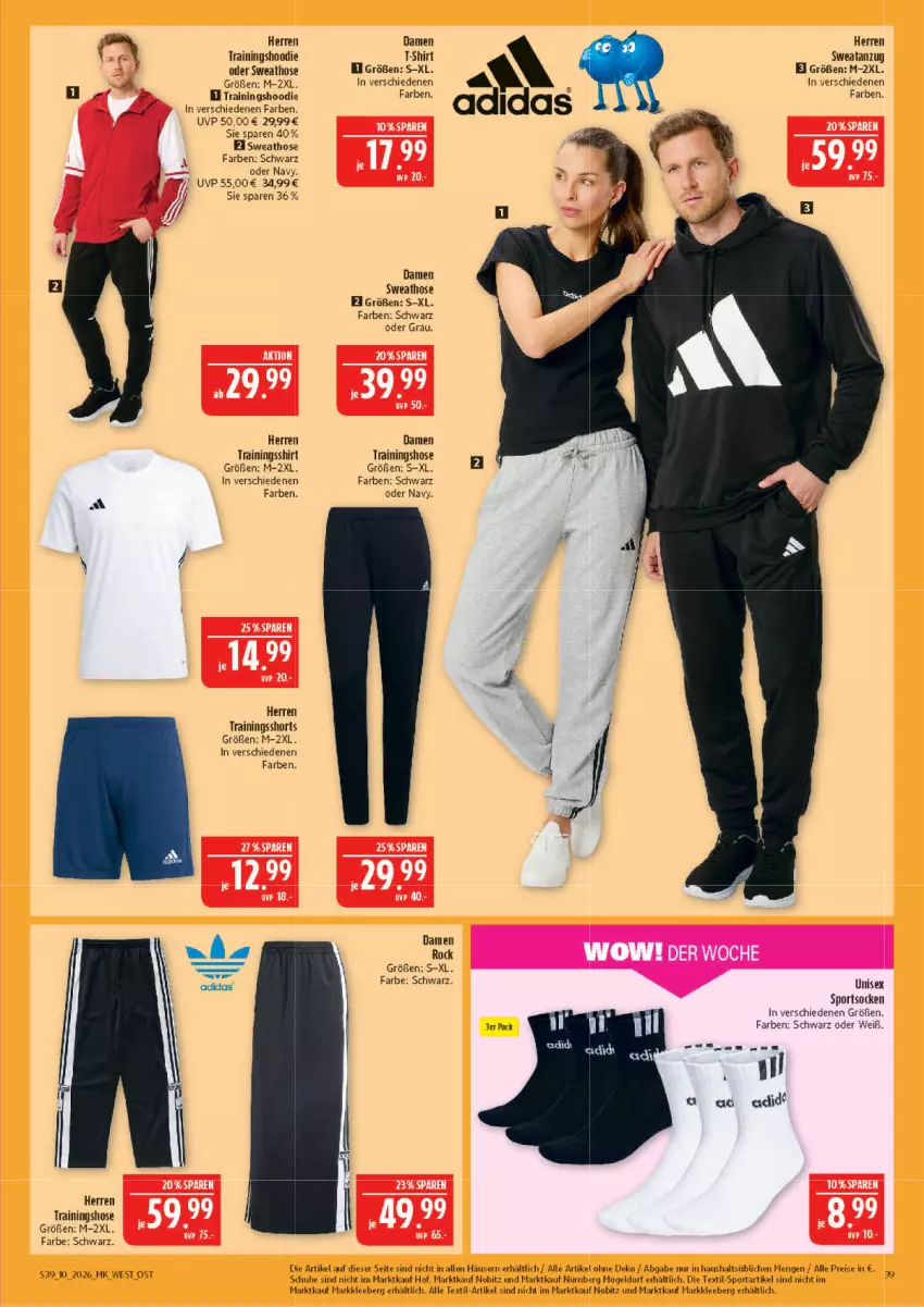Aktueller Prospekt Marktkauf - Prospekt - von 01.03 bis 07.03.2026 - strona 39 - produkty: Anzug, eis, hose, reis, schuhe, shirt, shorts, socken, Sport, sportsocken, Sweathose, T-Shirt, Ti, Trainingshose