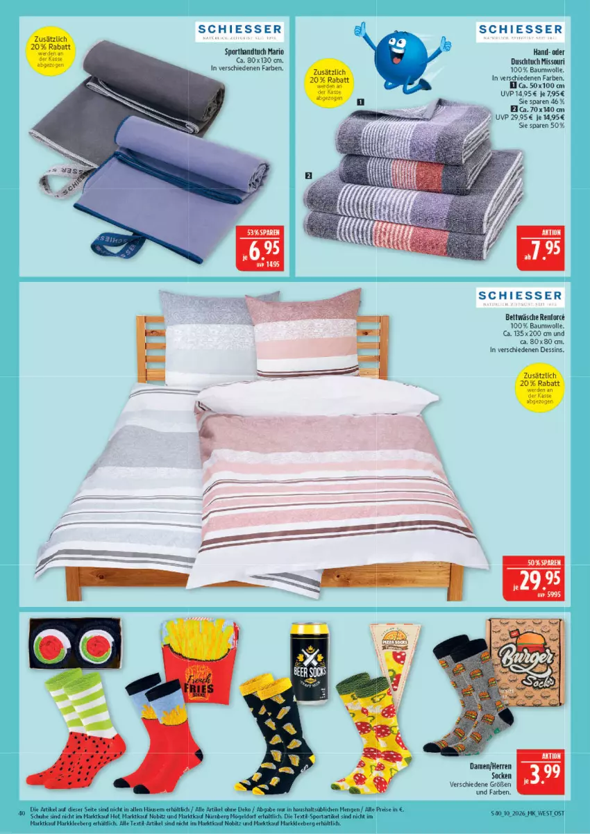 Aktueller Prospekt Marktkauf - Prospekt - von 01.03 bis 07.03.2026 - strona 40 - produkty: Bau, baumwolle, bett, bettwäsche, duschtuch, eis, elle, reis, schuhe, socken, Sport, Ti, tuc, wolle