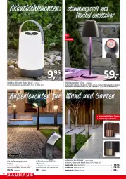 Gazetka promocyjna Bauhaus - Prospekte - Gazetka - ważna od 29.04 do 29.04.2023 - strona 20 - produkty: akku, Bau, Bewegungssensor, braun, dimmer, elle, Garten, led-licht, leds, Leuchte, leuchten, Ria, Ti, tisch, tischleuchte, usb