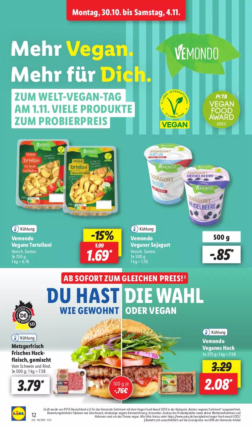 Aktueller Prospekt Lidl - Aktionsprospekt - von 30.10 bis 04.11.2023 - strona 16 - produkty: Bau, bier, eis, fleisch, hackfleisch, mac, Palette, reis, rind, schwein, schwein und rind, soja, Ti, torte, tortelloni, usb, vom schwein und rind, wein