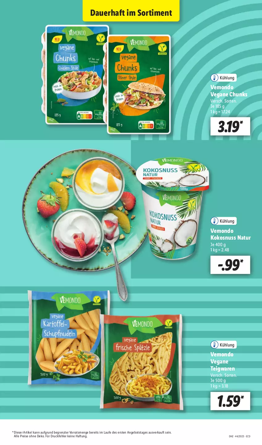 Aktueller Prospekt Lidl - Aktionsprospekt - von 30.10 bis 04.11.2023 - strona 19 - produkty: angebot, auer, eis, kokos, kokosnuss, natur, nuss, reis, teigwaren, Ti, ZTE