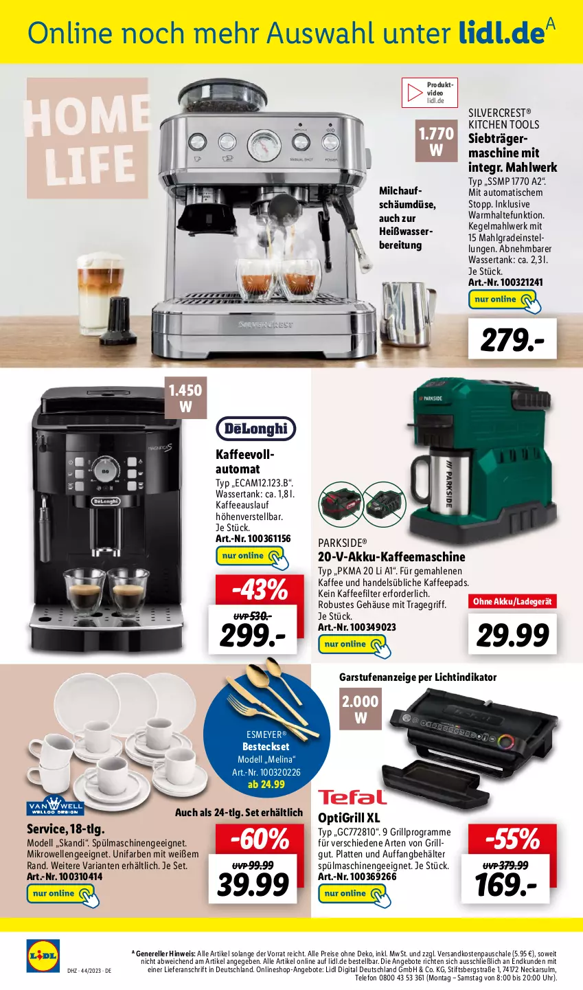 Aktueller Prospekt Lidl - Aktionsprospekt - von 30.10 bis 04.11.2023 - strona 40 - produkty: akku, angebot, angebote, auto, Behälter, besteck, besteckset, dell, deo, eis, elle, Germ, grill, kaffee, kaffeemaschine, kaffeepads, kaffeevollautomat, ladegerät, latte, LG, mikrowelle, milch, Mode, ndk, Parkside, reis, rel, Ria, Schal, Schale, silvercrest, spülmaschinen, telefon, Ti, tisch, tragegriff, uhr, wasser, wassertank