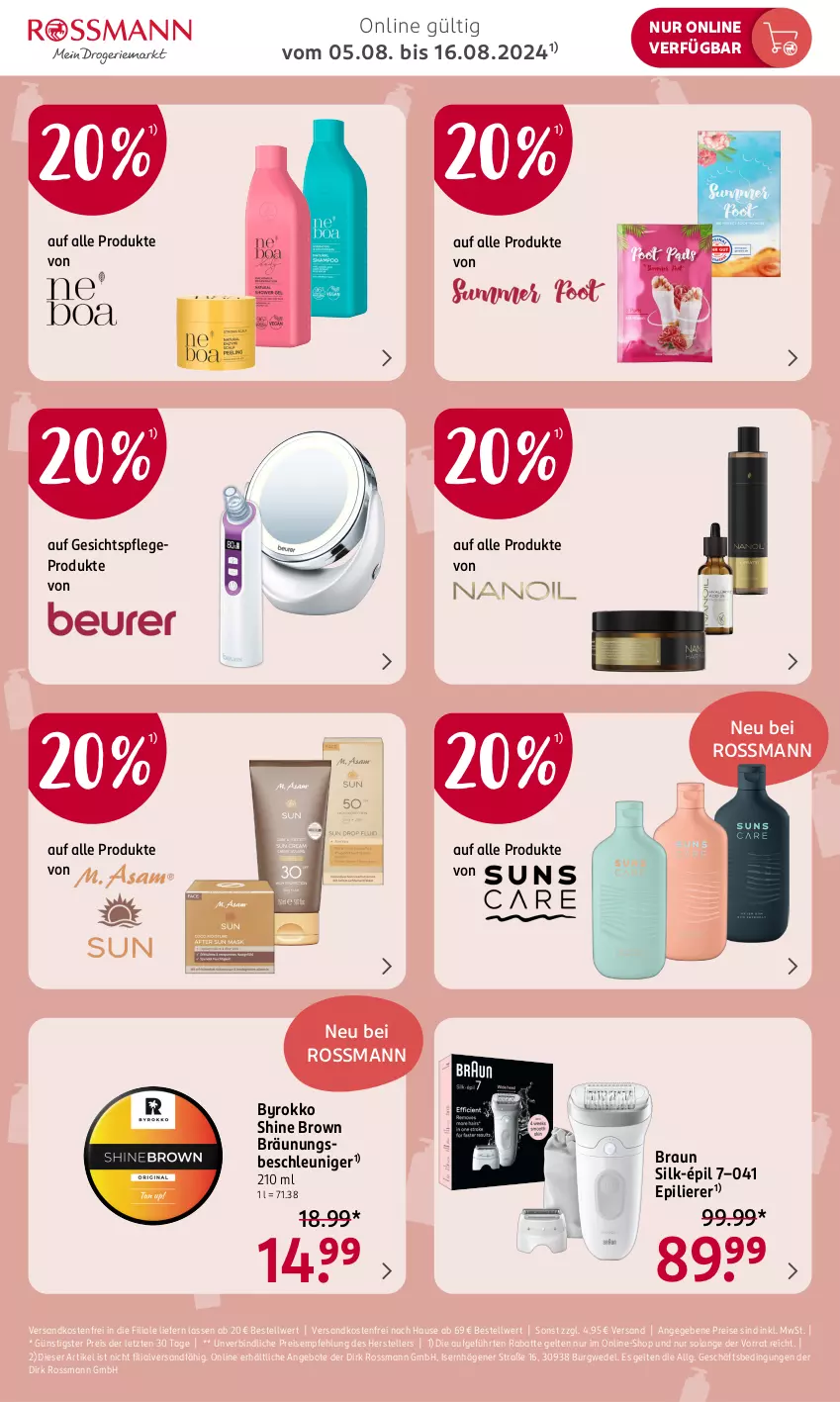 Aktueller Prospekt Rossmann - Prospekte - von 05.08 bis 16.08.2024 - strona 2 - produkty: angebot, angebote, braun, eis, elle, epilierer, gesichtspflege, LG, ndk, reis, teller, Ti, versandkostenfrei, wedel, ZTE