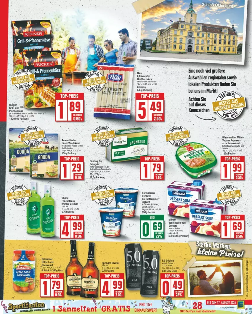 Aktueller Prospekt Edeka - Prospekte - von 29.07 bis 03.08.2024 - strona 9 - produkty: Becher, bio, blume, dessert, erde, flasche, leberwurst, milram, ring, rügenwalder, rügenwalder mühle, Soße, urvater, wurst, Yo