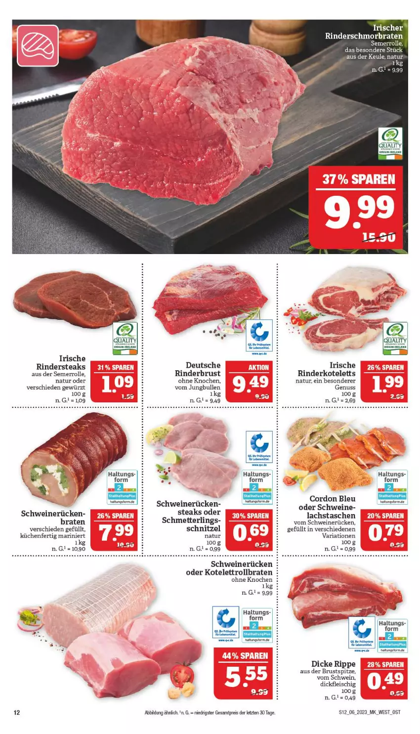 Aktueller Prospekt Marktkauf - Prospekt - von 05.02 bis 11.02.2023 - strona 12 - produkty: Bank, braten, cordon bleu, eis, fleisch, gewürz, jungbullen, kotelett, küche, Küchen, lachs, lebensmittel, Mett, natur, nuss, reis, Ria, rind, rinder, Rindersteak, rollbraten, Schmetterling, schmorbraten, schnitzel, schwein, schweine, schweinerücken, steak, steaks, Tasche, taschen, Ti, wein, weine, ZTE