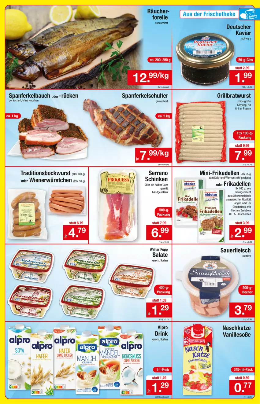 Aktueller Prospekt Zimmermann - Prospekte - von 20.12 bis 31.12.2021 - strona 4 - produkty: alpro, auer, Bau, bockwurst, dell, drink, eis, elle, fleisch, frikadellen, gin, grill, mac, Meister, pfanne, Popp, salat, salate, salz, schinken, schwein, schweine, schweinefleisch, serrano, Soße, Ti, vanille, wein, weine, wiener, wurst, würstchen, zwiebel, zwiebeln