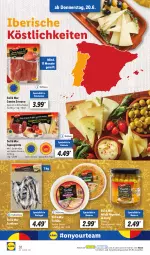 Gazetka promocyjna Lidl - Aktionsprospekt - Gazetka - ważna od 22.06 do 22.06.2024 - strona 42 - produkty: essig, jamón serrano, Käse, latte, Manchego, ndk, peperoni, Peroni, rohschinken, Sardinen, Schal, Schale, schinken, serrano, Spezi, Tapas, Ti, tortilla, Yo