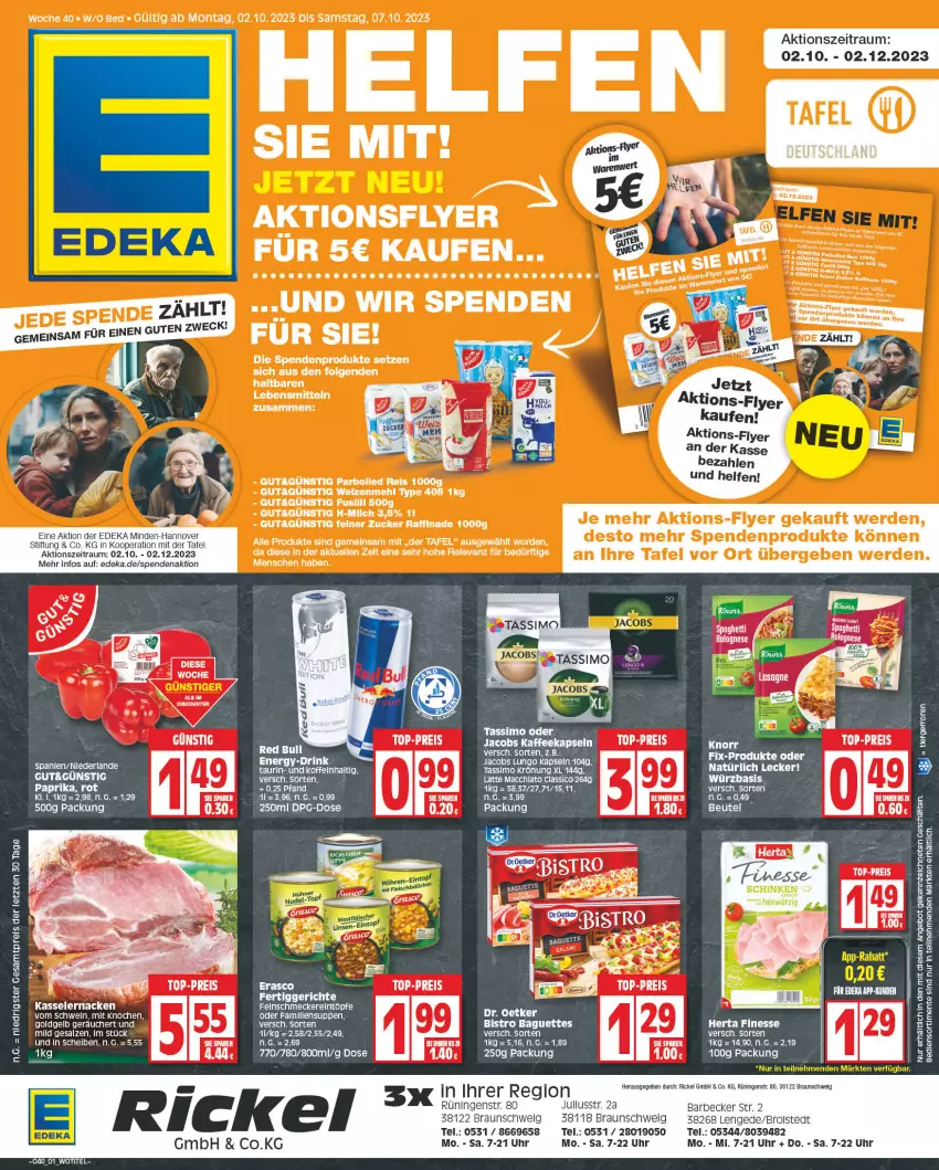 Aktueller Prospekt E Center - Angebote der Woche - von 02.10 bis 07.10.2023 - strona 1 - produkty: ACC, angebot, baguette, baguettes, beutel, Bistro Baguette, braun, classico, deka, eintöpfe, ente, feinschmecker, jacobs, kaffee, kaffeekapseln, kasseler, latte, LG, lungo, mac, oder jacobs, paprika, rel, salz, sim, suppe, suppen, tassimo, Ti, uhr, weck, ZTE