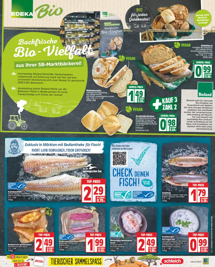 Aktueller Prospekt E Center - Angebote der Woche - von 02.10 bis 07.10.2023 - strona 7 - produkty: Bau, bio, bioland, blume, blumen, braten, brot, brötchen, deit, Dinkelbrot, dressing, eier, eis, erde, fisch, fleisch, grill, gurke, gurken, hering, Herings, ideal zum braten, joghur, joghurt, matjes, natur, nuss, Rauch, reis, ring, Rotbarsch, rum, saft, sahne, salat, Salatgurke, salatgurken, salz, sonnenblume, sonnenblumen, Sonnenblumenkerne, sonnenblumenkernen, Ti, tisch, top-preis, topf, Weizenbrot, weizenbrötchen, Yo, ZTE, zwiebel, zwiebeln