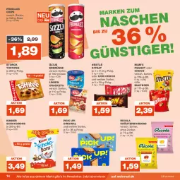 Gazetka promocyjna Real - Prospekt - Gazetka - ważna od 05.08 do 05.08.2023 - strona 14 - produkty: bonbons, chips, cola, erdnüsse, gin, Kinder, Kinder Schokobons, kitkat, kräuter, linsen, lion, malteser, nestlé, Pick Up!, pringles, Ricola, ring, schoko, storck, Ti, toffifee, ültje, ültje erdnüsse, zucker