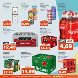 Gazetka promocyjna Real - Prospekt - Gazetka - ważna od 05.08 do 05.08.2023 - strona 17 - produkty: Astra, bier, coca-cola, cola, drink, Effect, eis, energy drink, flasche, glasflasche, heineken, krombache, krombacher, krombacher pils, Paula, paulaner, pils, Ti, weissbier