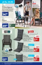 Gazetka promocyjna Aldi Nord - Aldi-Vorschau - Gazetka - ważna od 26.03 do 26.03.2022 - strona 22 - produkty: angebot, armlehnen, aufbewahrungstasche, Bau, baumwolle, Brei, eis, ente, Garten, gin, HP, kissen, klappsessel, klapptisch, latte, Mantel, reine baumwolle, reis, resa, Ria, rückenlehne, schutzhülle, sessel, stapelsessel, stuhl, stuhlkissen, Tasche, Ti, tisch, tischplatte, weck, wolle, ZTE