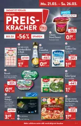 Gazetka promocyjna Aldi Nord - Aldi-Vorschau - Gazetka - ważna od 26.03 do 26.03.2022 - strona 5 - produkty: aldi, aufstrich, aus der tiefkühlung, Becher, brot, brotaufstrich, creme, dessert, ehrmann, eis, feta, flasche, gin, iglo, kracher, original wagner, pesto, pinienkerne, rahm-spinat, rama, rama cremefine, reis, salakis, schinken, spinat, Ti, wagner