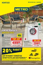 Gazetka promocyjna Metro - NonFood - Gazetka - ważna od 18.05 do 18.05.2022 - strona 1 - produkty: aldi, auto, eis, elle, erde, Fahrrad, Garten, kissen, LG, lounge-set, Metro, reis, schuhe, sessel, Sofa, Sport, sportschuhe, strümpfe, teller, Ti, tisch, top-hit, wasser