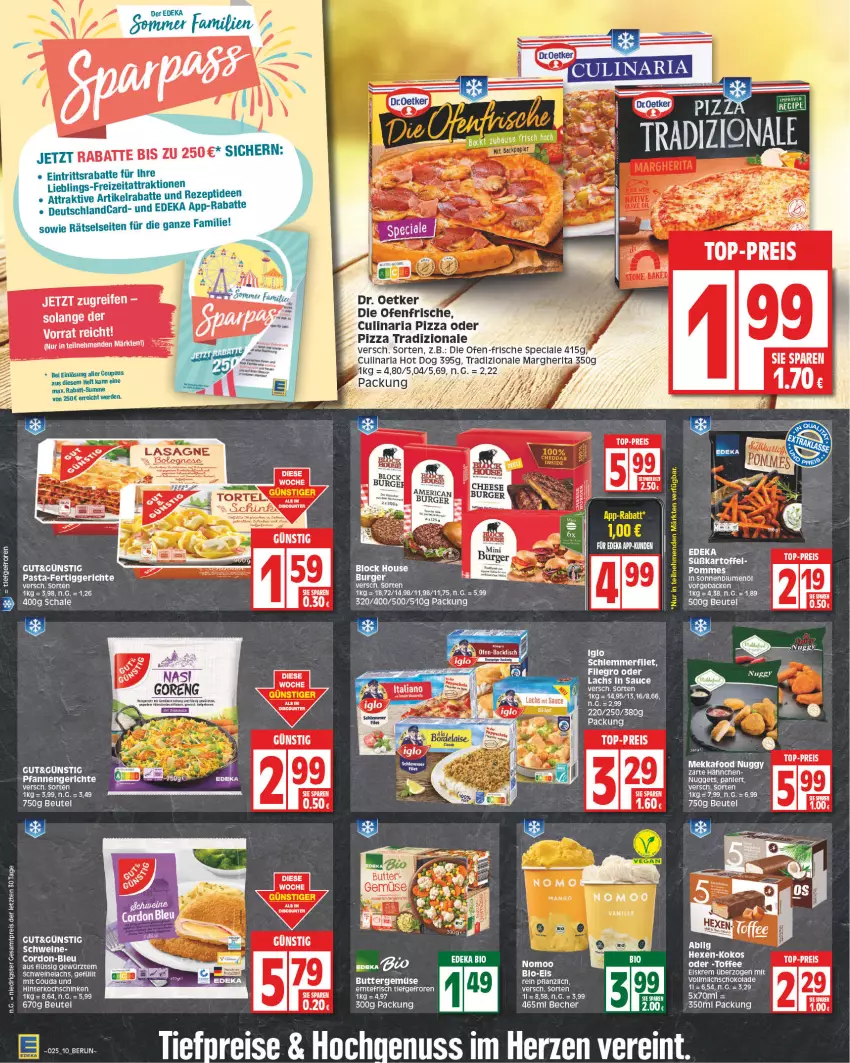 Aktueller Prospekt Edeka - Angebote der Woche - von 12.06 bis 17.06.2023 - strona 10 - produkty: arla, beutel, bio, blume, blumen, blumenöl, burger, butter, culinaria, deka, deutschlandcard, die ofenfrische, Dr. Oetker, edeka bio, eis, elle, fertiggericht, fertiggerichte, filegro, geback, gewürz, gouda, hinterkochschinken, iglo, kochschinken, kokos, lachs, LG, mit gouda, nuggets, nuss, Ofen, pasta, pfanne, pfannen, pizza, pizza tradizionale, pommes, reis, rezept, Ria, Schal, Schale, schinken, schoko, schokolade, sonnenblume, sonnenblumen, sonnenblumenöl, Ti, tiefpreis, top-preis, tradizionale, vanille, ZTE