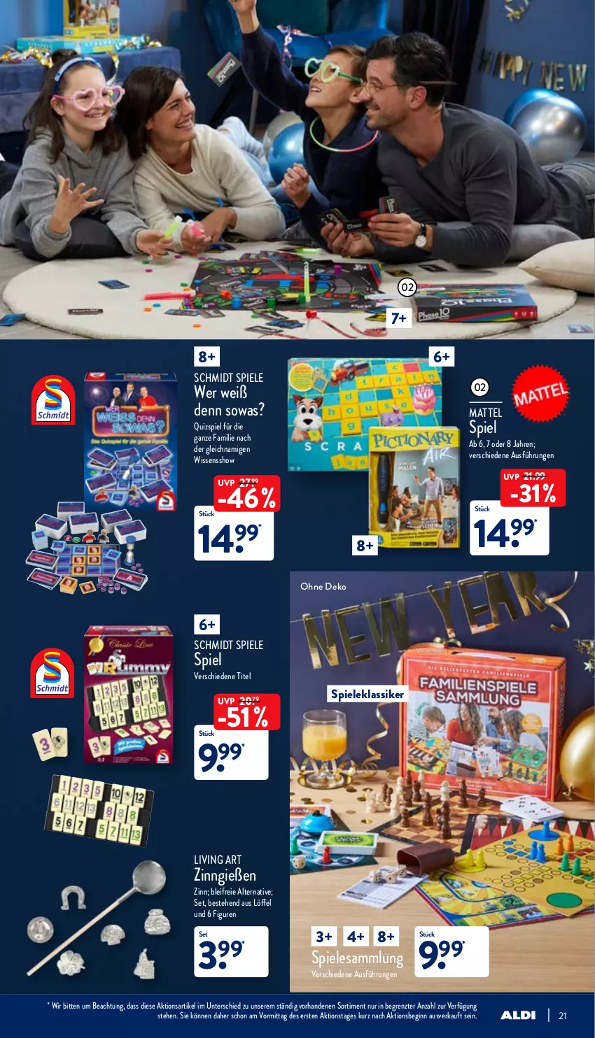 Aktueller Prospekt Aldi Nord - Aldi-Vorschau - von 27.12 bis 31.12.2021 - strona 21 - produkty: gin, Löffel, Mattel, Spiele, Ti, ZTE