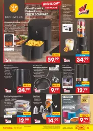 Gazetka promocyjna Netto Marken-Discount - Filial-Angebote - Gazetka - ważna od 22.10 do 22.10.2022 - strona 25 - produkty: angebot, backofen, batterie, batterien, bestpreis, bratpfanne, edelstahl, eis, elle, fisch, frischhaltedosen, fritteuse, Frittierkorb, früchte, Geflügel, grill, herdarten, Kocher, korb, kuchen, leine, meeresfrüchte, mikrowelle, Mixer, obst, Ofen, pfanne, pfeffer, Pfeffermühle, pizza, pommes, reis, salz, smoothie, smoothies, Sport, steak, Ti, Tiere, tisch, vita, wasser, wasserkocher, würstchen, ZTE