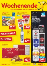 Gazetka promocyjna Netto Marken-Discount - Filial-Angebote - Gazetka - ważna od 22.10 do 22.10.2022 - strona 31 - produkty: angebot, bestpreis, bourbon, bourbon whiskey, Cap, captain morgan, eis, filegro, filet, gin, Gorbatschow, gordon, Gordon’s, iglo, jack daniel, Jack Daniel’s, jim beam, joghur, joghurt, kaffee, lindt, premium vodka, reis, reiss, sahne, schlemmer-filet, tennessee whiskey, Ti, tonic, vodka, whiskey, wodka, zott, ZTE