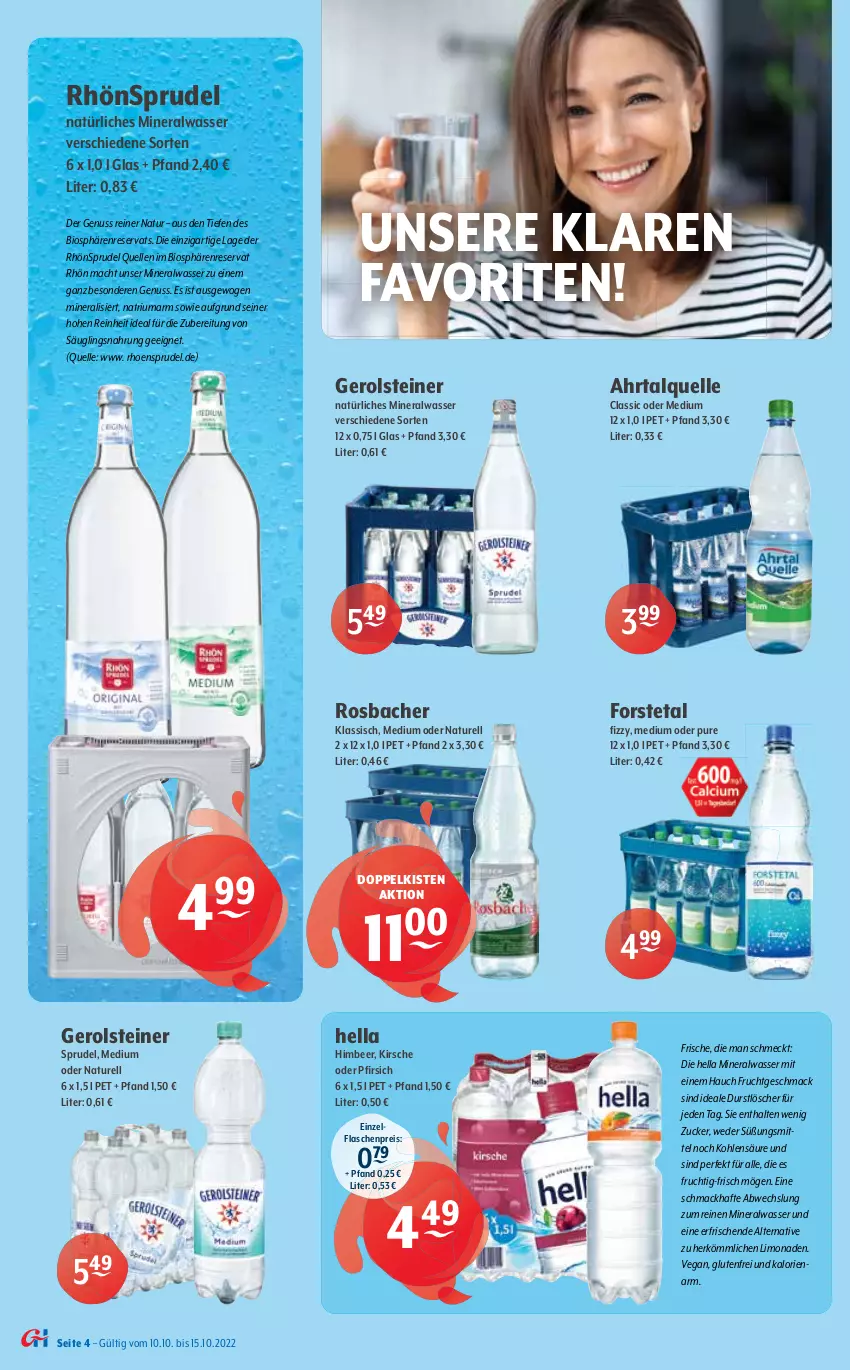 Aktueller Prospekt Getraenke Hoffmann - Prospekte - von 10.10 bis 15.10.2022 - strona 4 - produkty: Alwa, amecke, apfel, Apfelschorle, bio, bionade, Cap, capri-sun, coca-cola, cocktail, cocktails, cola, durstlöscher, eis, elle, erfrischungsgetränk, flasche, Forstetal, frucht, gerolsteine, gerolsteiner, getränk, hella, himbeer, Hohes C, kirsch, kirsche, LG, limo, limonade, limonaden, mac, mineralwasser, Mixgetränk, natur, natürliches mineralwasser, nuss, pfirsich, pflanze, pflanzen, reis, rel, RhönSprudel, schorle, sinalco, Sprudel, steiner, tee, Ti, wasser, zitrone, ZTE, zucker