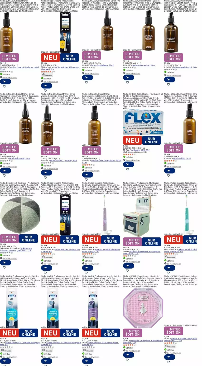 Aktueller Prospekt Dm Drogerie - Prospekte - von 03.11 bis 12.11.2025 - strona 16 - produkty: Alwa, Always, aufsteckbürsten, aust, Bau, bürste, bürsten, cin, creme, disney, eis, Gesichtscreme, hyaluron, kissen, Kollagen, küche, LG, Lipgloss, mint, oral-b, Philips, Reinigung, Reinigungsgel, reis, rum, Schal, schallzahnbürste, Serum, sitzkissen, sonicare, Spielküche, stuhl, tee, Ti, uhu, vita, Vitamin C, zahnbürste