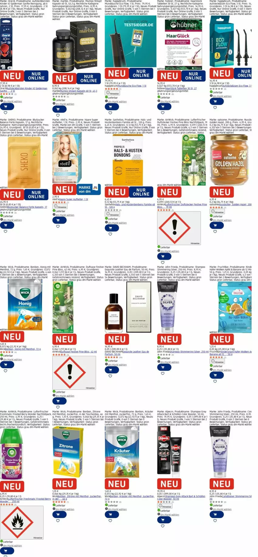 Aktueller Prospekt Dm Drogerie - Prospekte - von 03.11 bis 12.11.2025 - strona 19 - produkty: airwick, alpecin, apfel, aufsteckbürsten, banane, Bau, bonbons, bürste, bürsten, butter, cin, David Beckham, dusche, Eau de parfum, eis, elle, frucht, hafer, honig, Hustenbonbons, Kinder, kräuter, LG, lufterfrischer, nuss, oral-b, parfum, Propolis, Reinigung, reis, ring, Sanhelios, shampoo, snack, Stier, tablet, tablett, Tablette, Tasche, taschen, Ti, uhr, Vase, WICK, zitrone, zucker