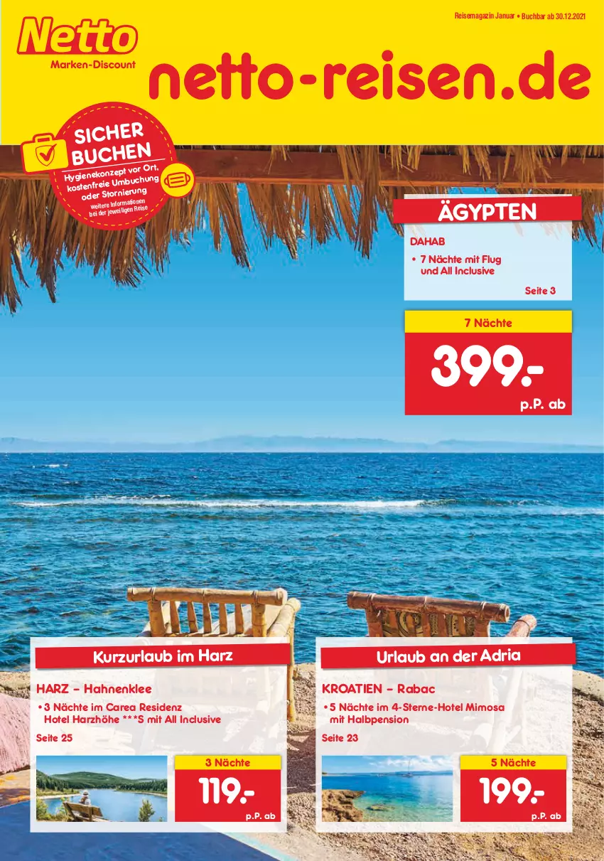 Aktueller Prospekt Netto Marken-Discount - Reisemagazin Januar - von 30.12.2021 bis 31.01.2022 - strona 1 - produkty: buch, eis, HP, magazin, reis, Ria, Ti