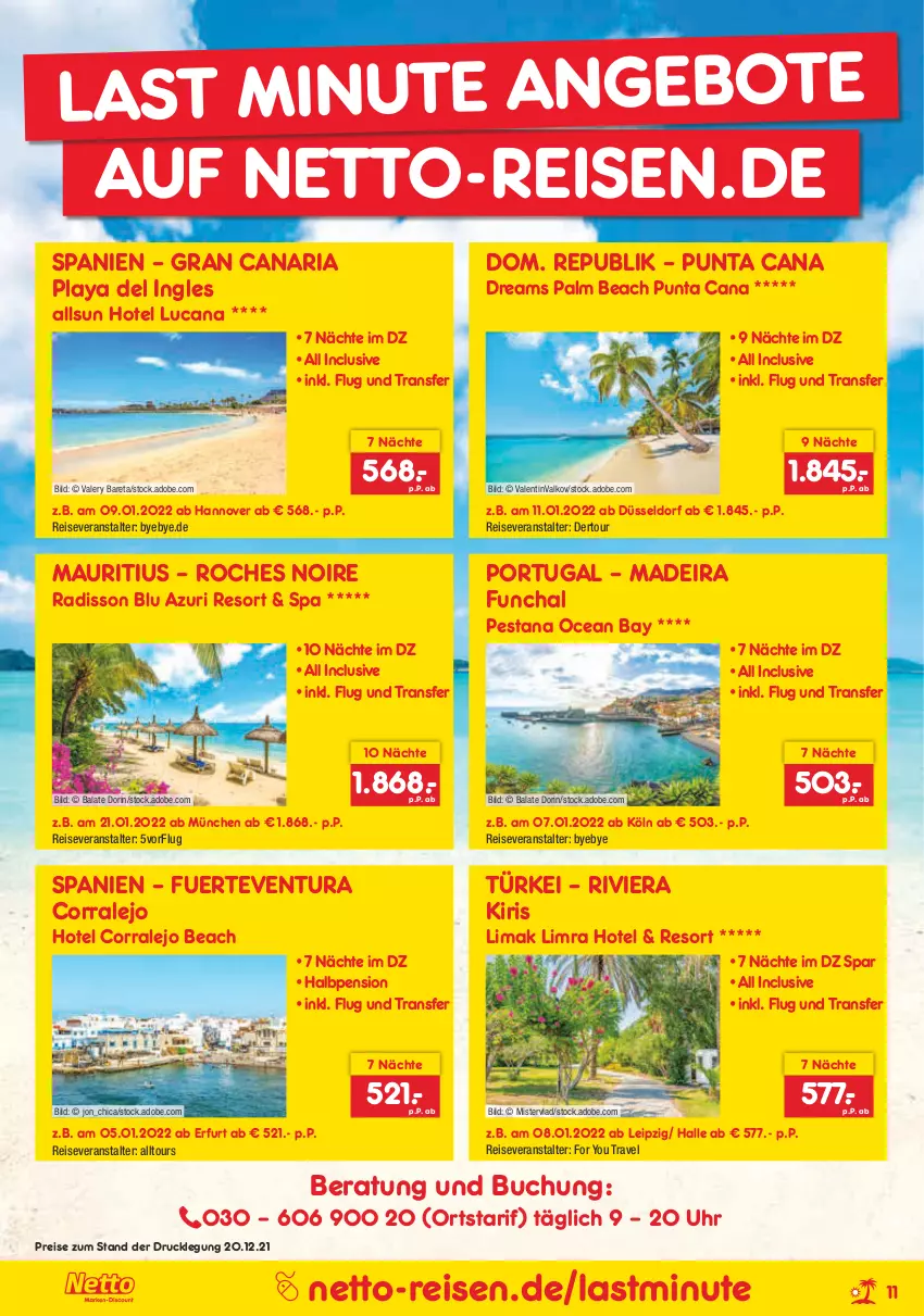 Aktueller Prospekt Netto Marken-Discount - Reisemagazin Januar - von 30.12.2021 bis 31.01.2022 - strona 11 - produkty: angebot, angebote, buch, eis, kiri, reis, reiseveranstalter, Ria, Ti, uhr, Yo