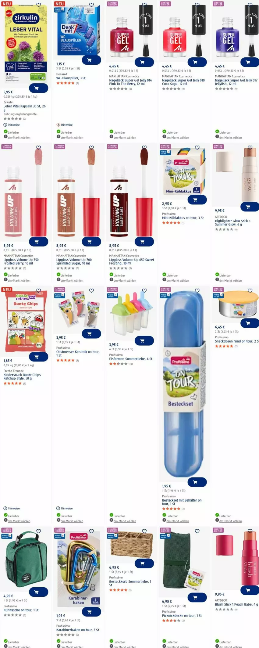 Aktueller Prospekt Dm Drogerie - Prospekte - von 30.06 bis 09.07.2025 - strona 12 - produkty: akku, Behälter, besteck, besteckset, chips, decke, eis, freche freunde, ketchup, Kinder, korb, kühlakku, kühlakkus, kühltasche, lack, Lipgloss, merl, messer, Nagellack, obst, picknickdecke, Profissimo, rel, sim, snack, Tasche, Ti, vita