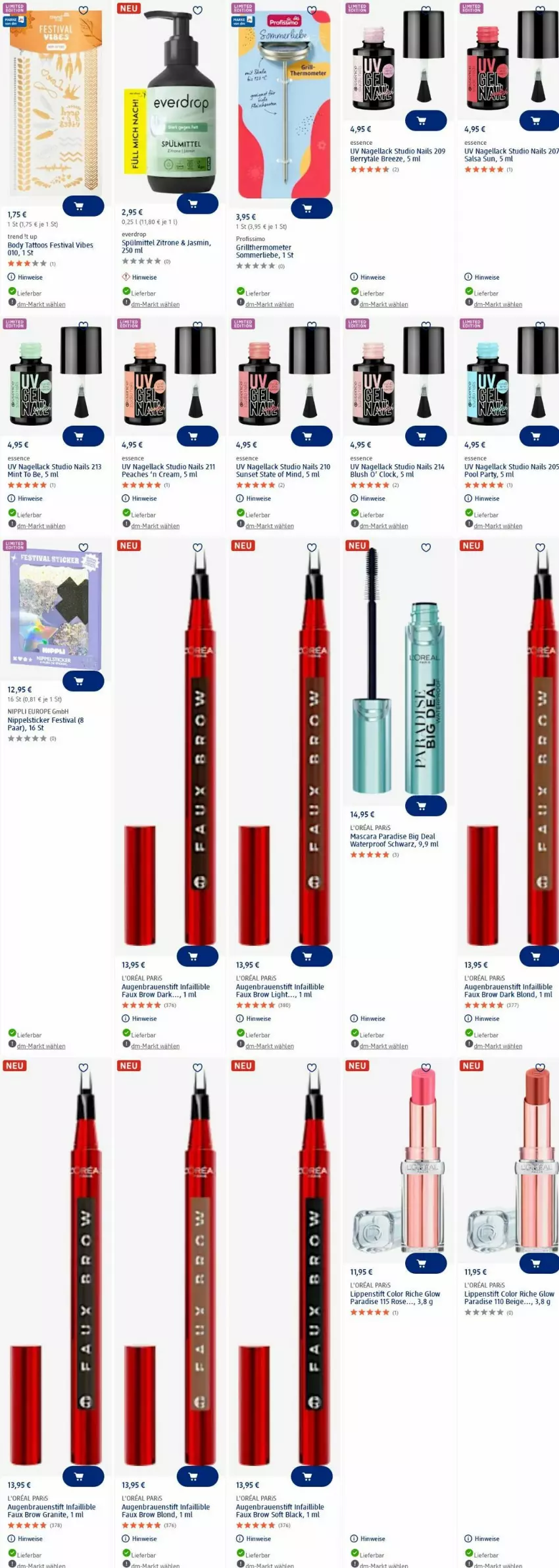Aktueller Prospekt Dm Drogerie - Prospekte - von 30.06 bis 09.07.2025 - strona 15 - produkty: body, bree, eis, grill, l'oreal, lack, Lippenstift, Mascara, merl, mint, Nagellack, pool, Profissimo, Salsa, sim, spülmittel, Ti, uhu, zitrone