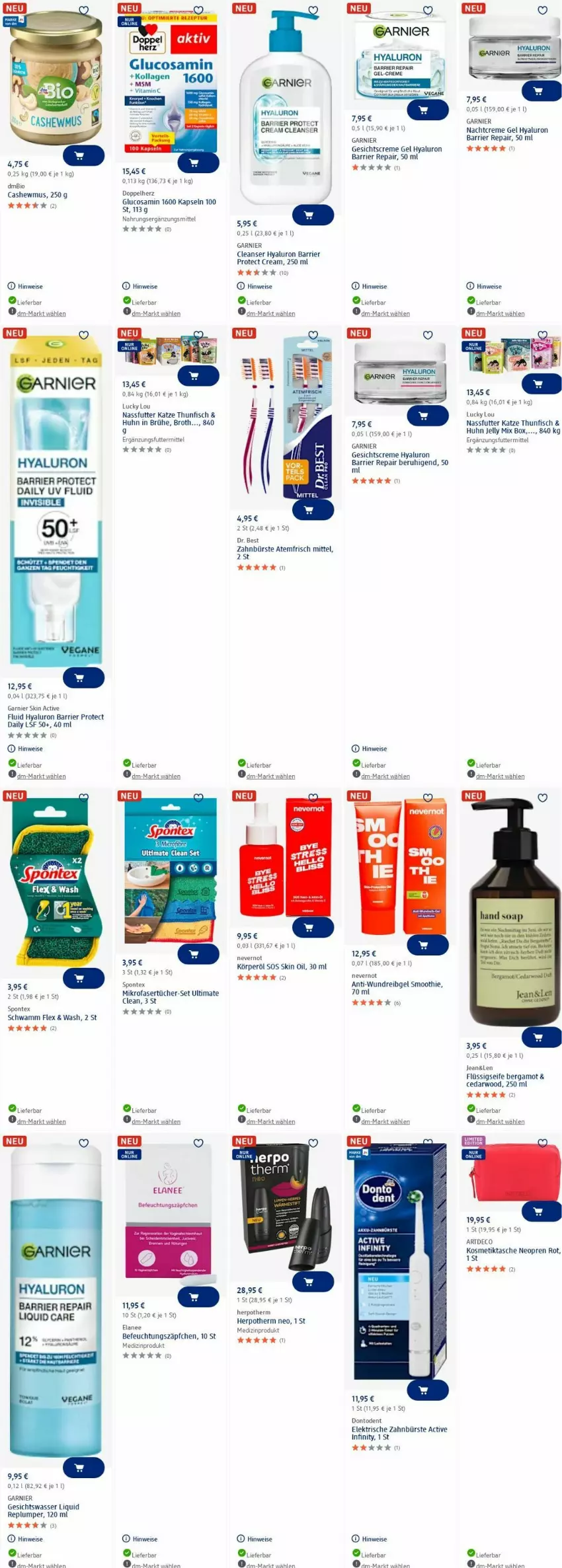 Aktueller Prospekt Dm Drogerie - Prospekte - von 30.06 bis 09.07.2025 - strona 9 - produkty: bio, brot, Brühe, bürste, Cashew, creme, Creme gel, Dr. Best, eis, Elan, elektrische zahnbürste, fisch, flüssigseife, garnier, Gesichtscreme, Gesichtswasser, Glucosamin, hyaluron, Kollagen, kosmetik, Kosmetiktasche, LG, medizinprodukt, mikrofaser, Mikrofasertücher, nachtcreme, nassfutter, schwamm, Seife, smoothie, spontex, Tasche, thunfisch, Ti, tücher, wasser, zahnbürste