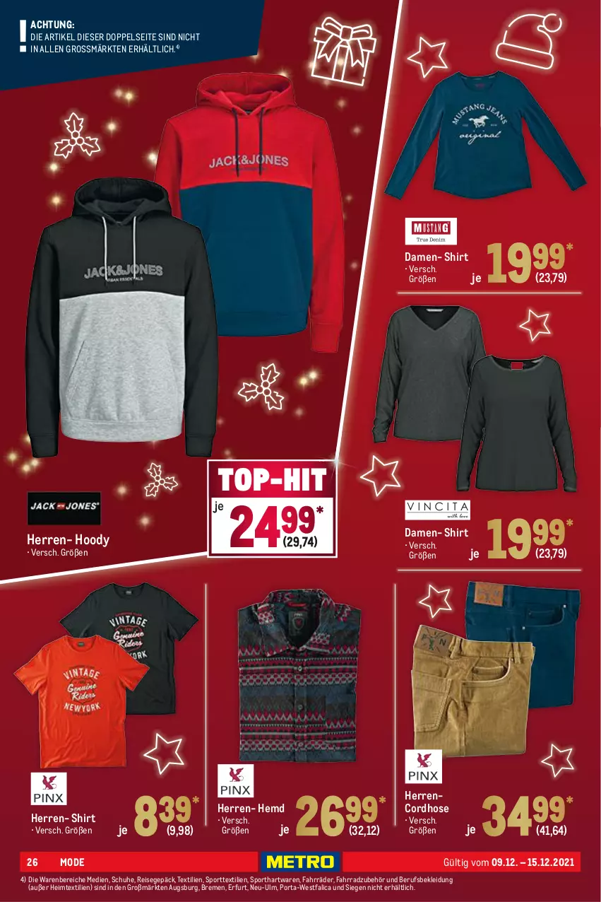 Aktueller Prospekt Metro - NonFood - von 09.12 bis 15.12.2021 - strona 26 - produkty: eis, Fahrrad, heimtextilien, hemd, hose, kleid, Kleidung, Mode, reis, schuhe, shirt, Sport, Ti