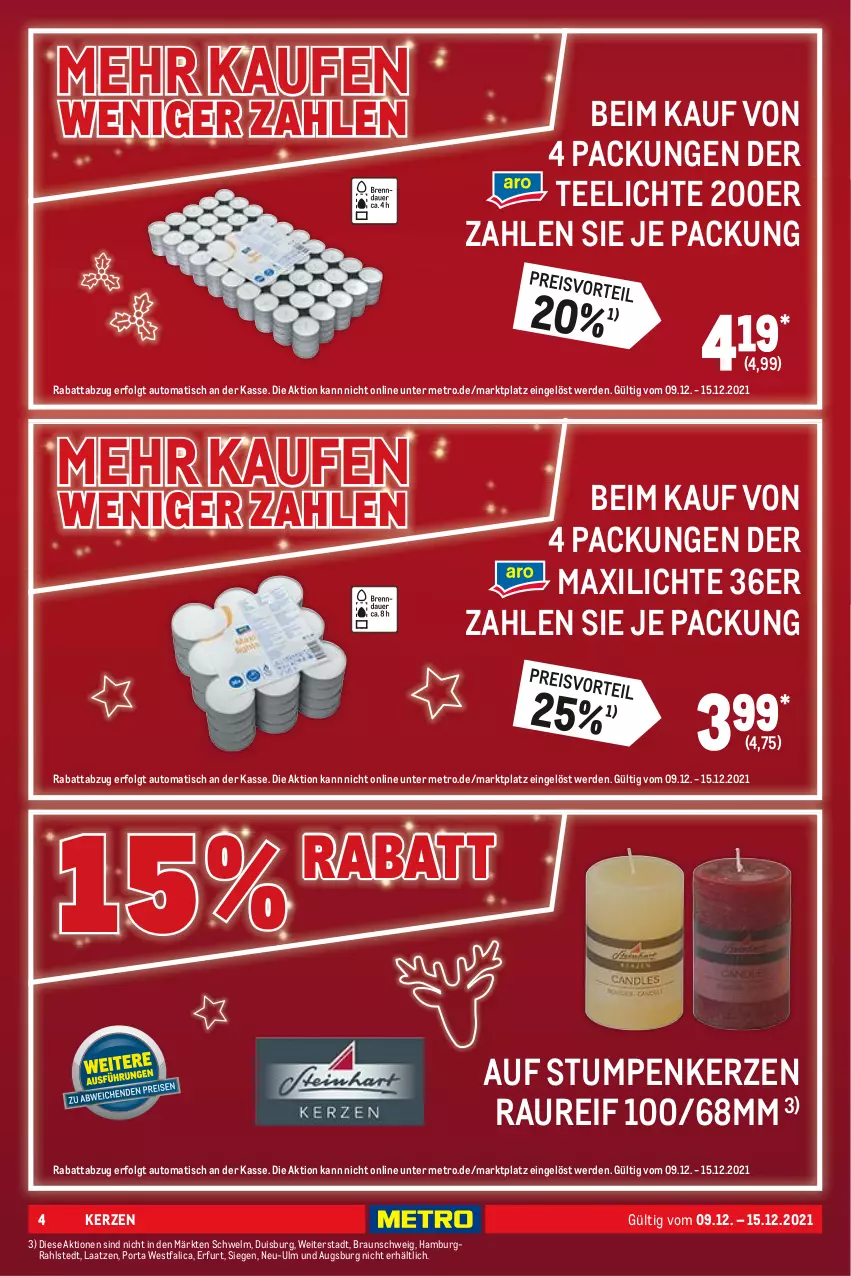 Aktueller Prospekt Metro - NonFood - von 09.12 bis 15.12.2021 - strona 4 - produkty: auer, auto, braun, eis, erde, kerze, LG, Metro, reis, tee, Teelicht, teelichte, Ti, tisch